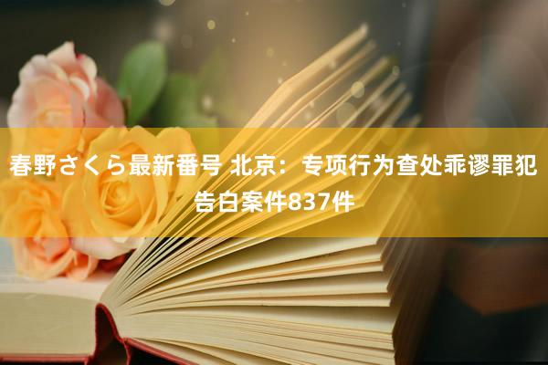 春野さくら最新番号 北京：专项行为查处乖谬罪犯告白案件837件