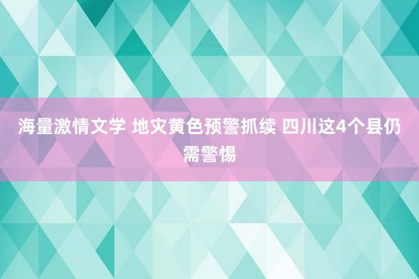 海量激情文学 地灾黄色预警抓续 四川这4个县仍需警惕