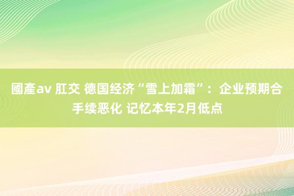 國產av 肛交 德国经济“雪上加霜”：企业预期合手续恶化 记忆本年2月低点