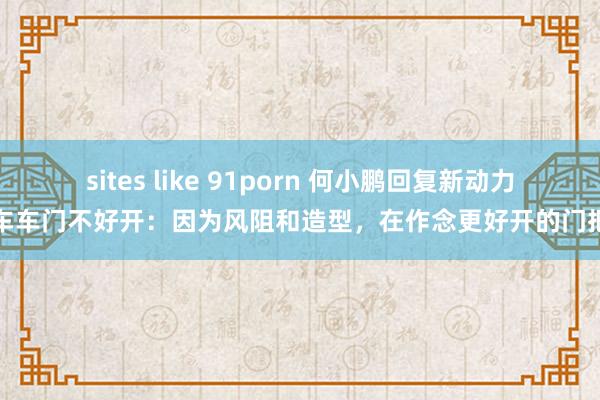 sites like 91porn 何小鹏回复新动力汽车车门不好开：因为风阻和造型，在作念更好开的门把手
